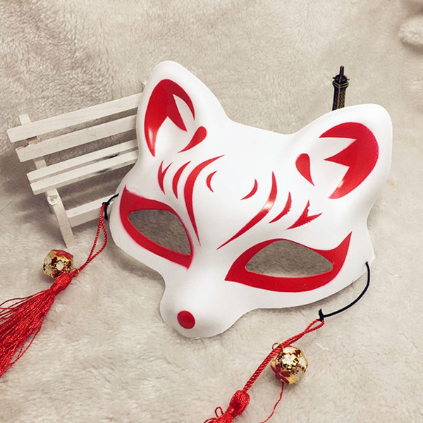 Maschera dipinta a mano in stile giapponese Maschera di volpe demone ...