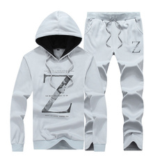 The New Mens Fashion Casual Cotton Slim Sports New High-quality Printing Hooded Sweatshirts Suit