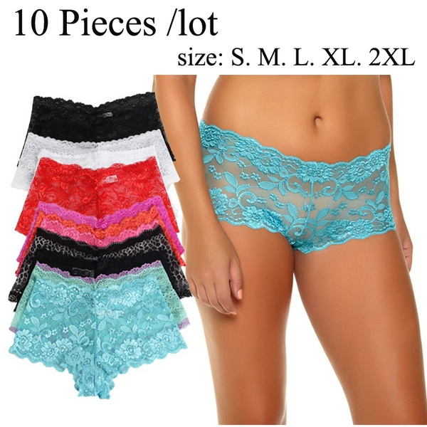 10 Pieces/Lot Women's Fashion Sexy Lady Lace Panty Breathable