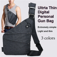 Creative Men Canvas Satchel Casual Handbag Theftproof Bag Personal Gun Bag