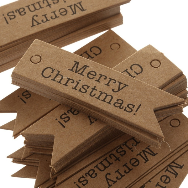 100pcs Merry Christmas Paper Gift Tags Label Hanging Cards DIY Home Party Decor 100pcs Merry Christmas Paper Gift Tags Label Hanging Cards DIY Home Party Decor