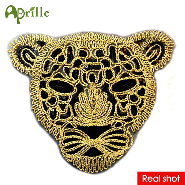 Sequins Patch Leopard Head Diy Clothes Patches For Clothing Sew-on