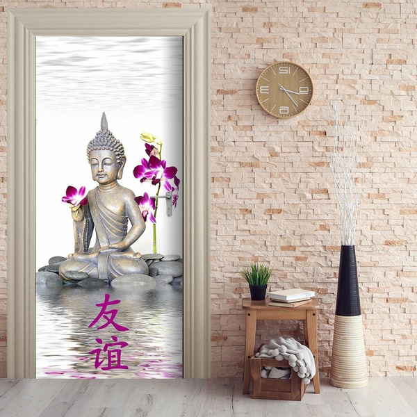 Details about   Removable Home Decor Door Wall Sticker Self Adhesive Modern Buddha abstraction