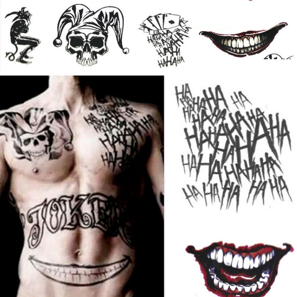 Halloween Batman The Joker Harley Quinn Temporary Tattoos Suicide Squad  Costume Fancy Dress