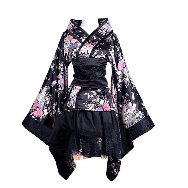 skrig udsende Mordrin New Japanese Kimono Plus Size S-XXXL Japanese Anime Cosplay Lolita Flower  Print Halloween Dress For Women Girls | Wish