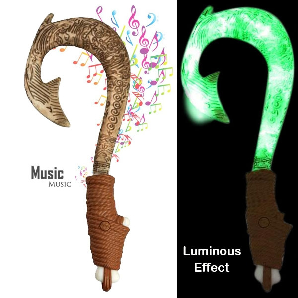 Music and Night Luminous Moana Fish Hook Toy for Kids Cosplay