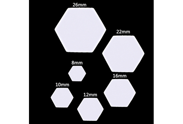 Gwxevce 100 Pcs Hexagone Mod/èles pour Patchwork Papier Quilting Couture Artisanat DIY Six Tailles Blanc