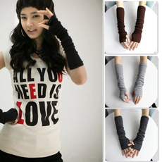 Gray, longglove, Mittens, fakesleeve