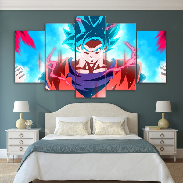 5 Piece Wall Canvas Animation Painting Modern Printed Movie Dragon Ball Z Pictures Poster Canvas Art Wall Decoration Kid Room Wish