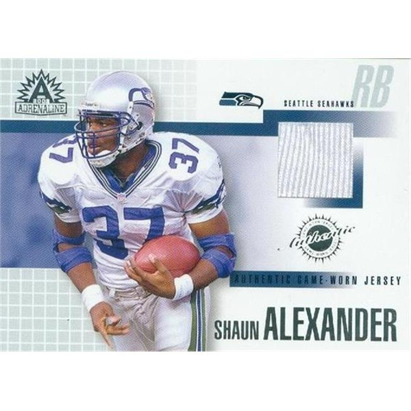 Shaun Alexander player worn jersey patch football card (Seattle