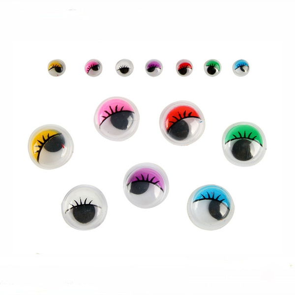 100PCS Eyelashes Wiggly Wobbly Googly Eyes for DIY Craft Decoration