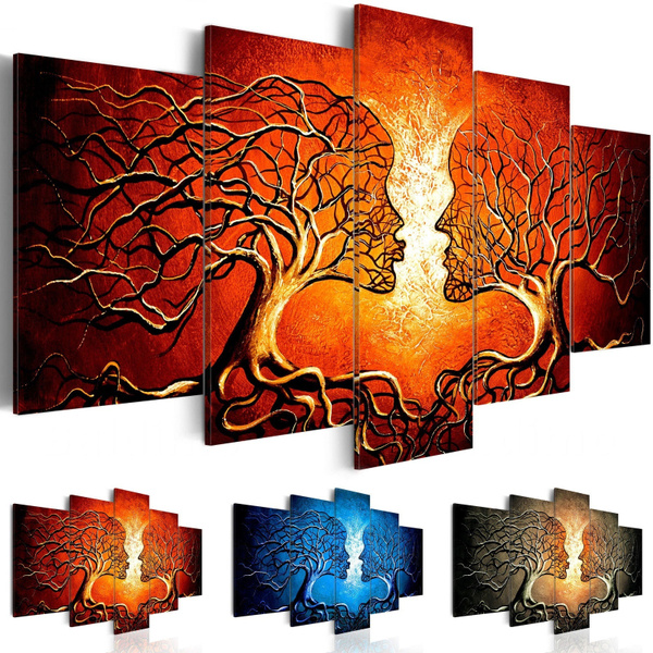 Colourful Tree of Life Canvas Wall Art Prints for Living Room Pictures  Abstract