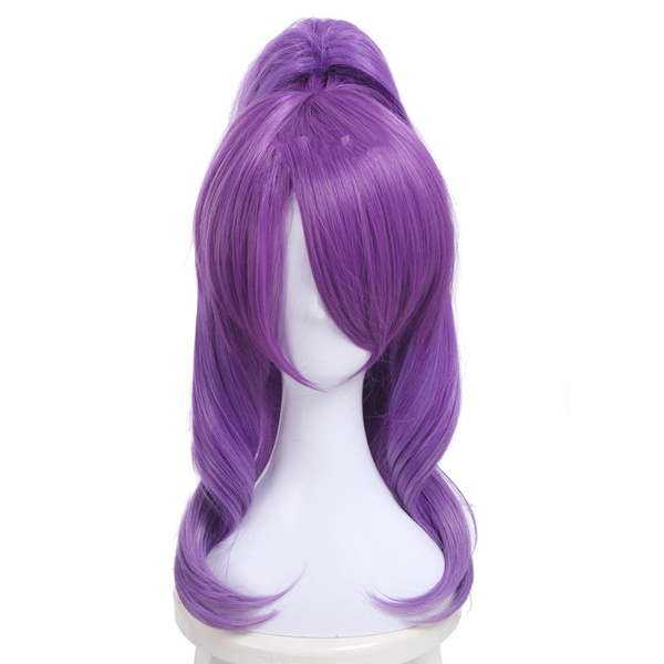 Purple Long Curly Hair Cosplay Wigs Ponytail Wish