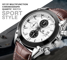 MEGIR Men's luxury brand quartz watch waterproof multi-function luminous table
