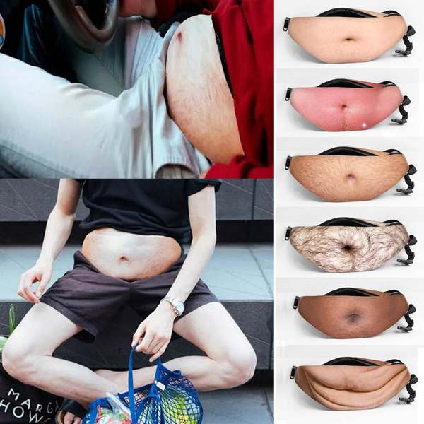 Pa Pa Bod Waist Bags Universal Flesh Colored Beer Fat Belly Fanny Pack Fun