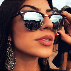 Fashion Semi-Rimless Sunglasses Men Brand Designer Driving Mirror Sun Glasses for Women Oculos De Sol Feminino