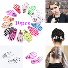 10pcs New Creative Design Halloween Party Zombie Skull Skeleton Hand Bone claw Hairpin Punk Hair Clip For Women Girl Hair Accessories