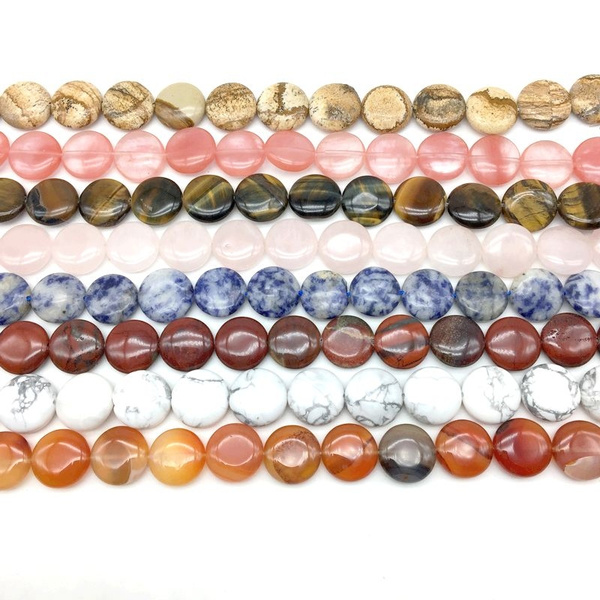 Large flat stone clearance beads