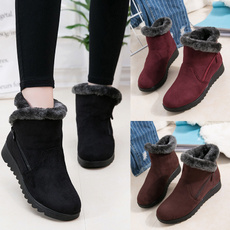 ankle boots, fur, Winter, Waterproof
