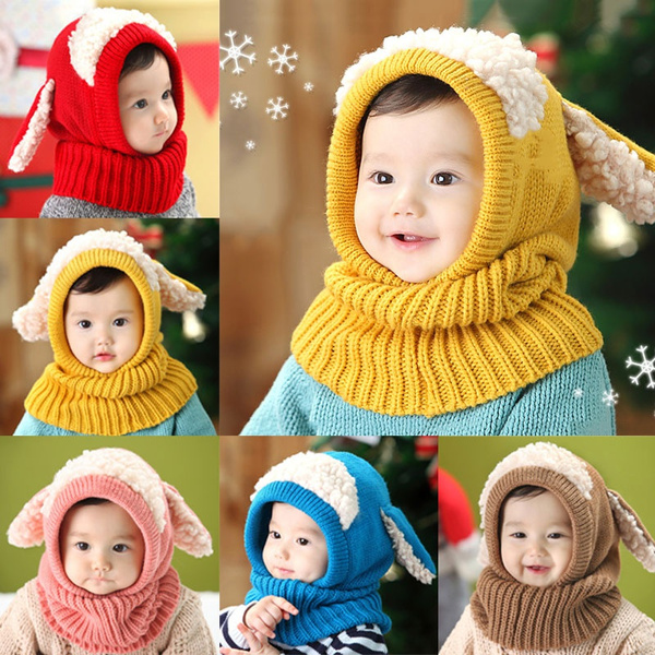 Kaki Wenyue Cappello Invernale Caldo delle Ragazze dei Neonati Antivento Carina Sciarpa con Cappuccio Cappello Passamontagna Bambino Caldo Maschera Berretti Sciarpa per Bambini da 3 a 9 Anni