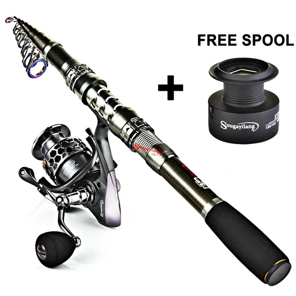 Telescopic Fishing Rod and Spinning Reel Combo Set with Fishing