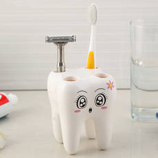 Cartoon Toothbrush Holder Teeth Style 4 Hole Stand Tooth Brush Shelf For Bathroom Accessories Sets Bracket Container
