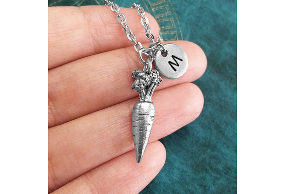 Carrot Necklace Personalized Jewelry Carrot Pendant Custom Vegetable Jewelry  Monogram Necklace Silver Carrot Charm Necklace - AliExpress
