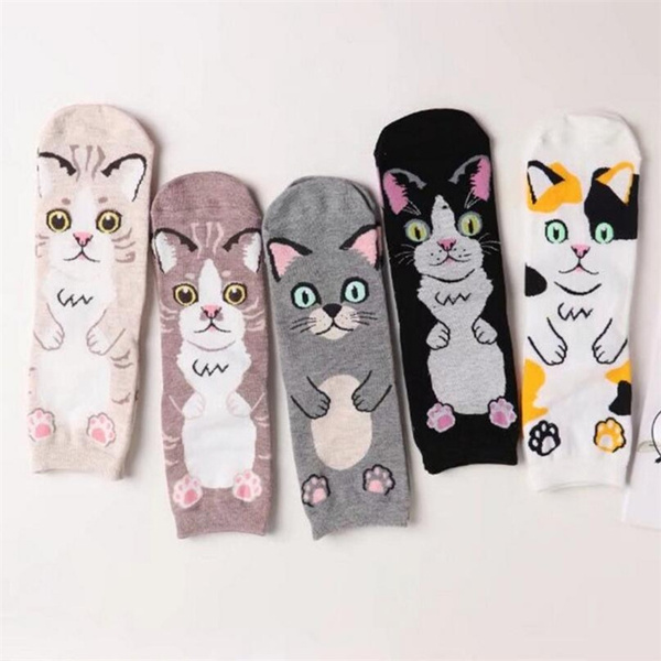 Cotton Women Socks Cats Paw Pattern In Tube Socks Personality Autumn Warmer  Socks