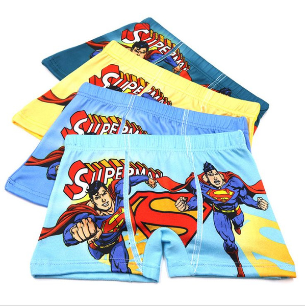 High quality cotton cartoon superman underwear men's Boxer lovely men  underpants（Color random）