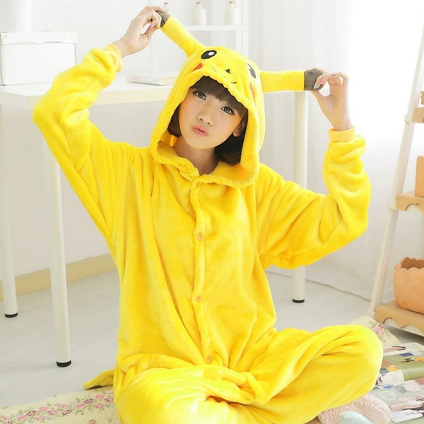 Hot Children Adult Pokemon Pikachu Anime Onesie Kids Girls Boys Women Men Warm Soft Cosplay Pajamas One Piece Sleepwear Christmas Halloween Costumes