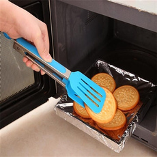1PC Kitchen Cooking Salad Serving BBQ Tongs Food Tongs Bread Tongs Stainless Steel Handle Utensil 