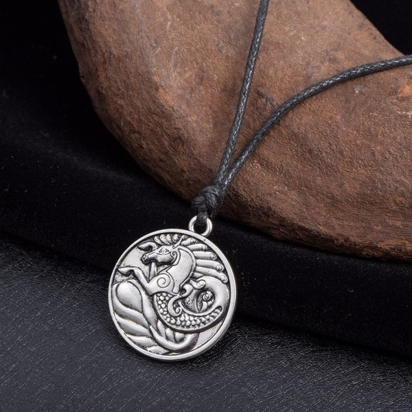 gift Samarbejde miljø Seahorse halskæde tibetansk sølv vedhæng nautiske smykker halskæder  mandlige irske amulet symboler halskæde mænd smykker | Wish