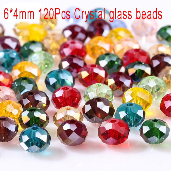 Faceted Red Glass Crystal Rondelle Beads Loose Spacer Beads For