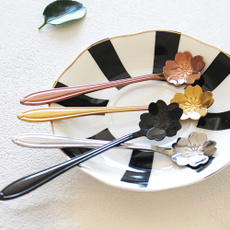 coffeespoon, Coffee, flowershape, gold