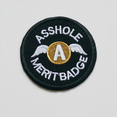 Embroidered Asshole Merit Badges Wings Morale Tactical Sew Iron On Patch Bags Hat Jeans Applique 