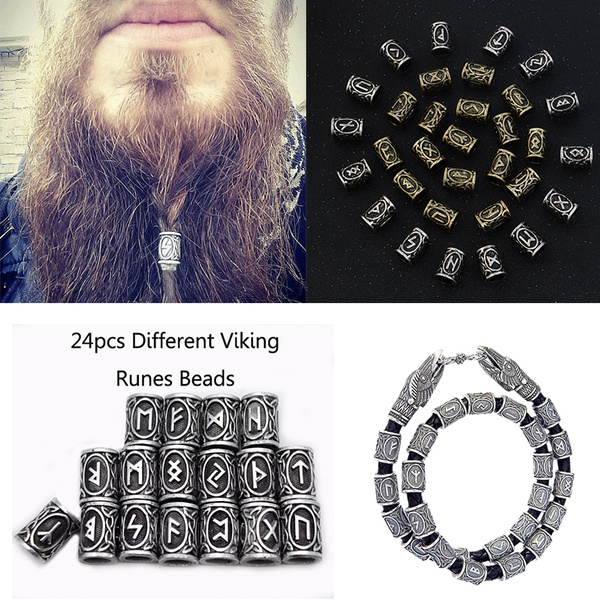 Viking Celtic Ship Hair Made in Scotland NAUDIZ Determination Rune Beard Bead 