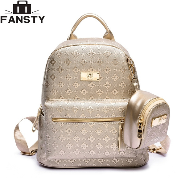 Women Backpack with Purse Bag Female PU Leather Embossing High Quality  School Bag for Teenages Travel bag BBNNNV