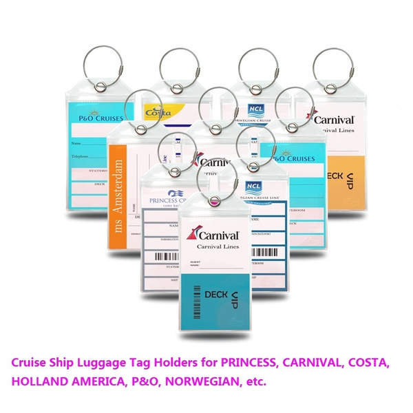 Cruise Tags Luggage Etag Holders Zip Seal & Steel Loops Thick PVC Travel Accessories Baggage Name Tags Suitcase Address Label | Wish