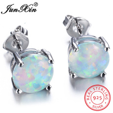 blue fire opal stud earrings