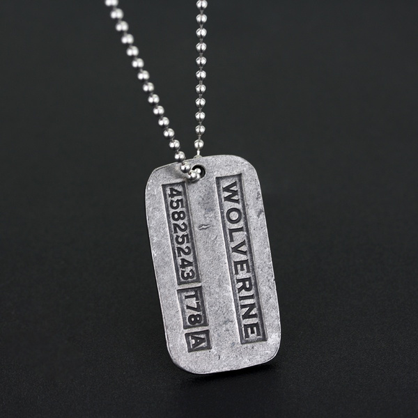 Wolverines Dog Tag ID Necklace Zinc 