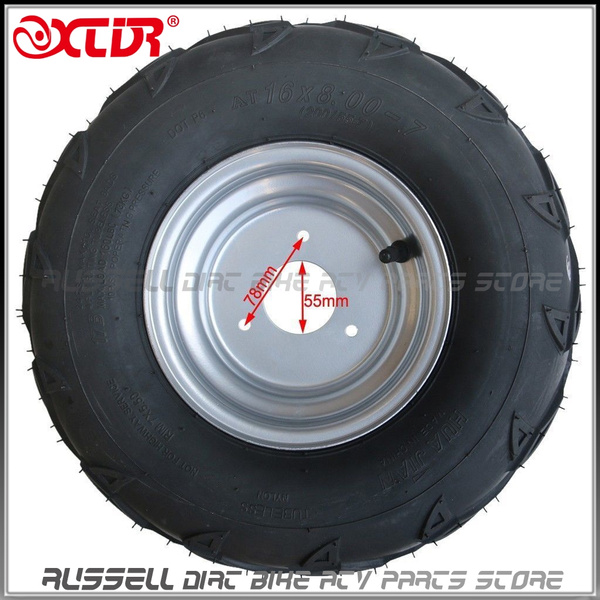 KDSG 3-Bolt 7 inch x 5 inch Wheel Rim for 110cc 125cc Taotao GK110 Atk125a ATVs and Go-Karts, 10 mm Bolt Holes, Black