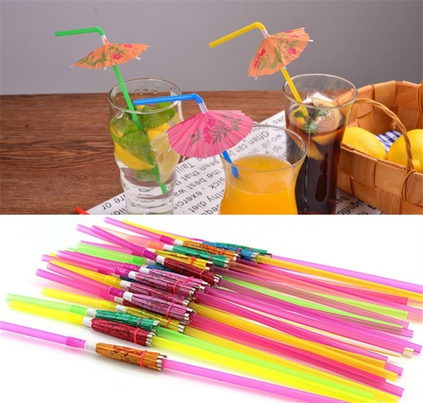FIHODONE 160 Accessoires Cocktail - Feux D'Artifice, Parapluies Et Pailles Pour Fêtes