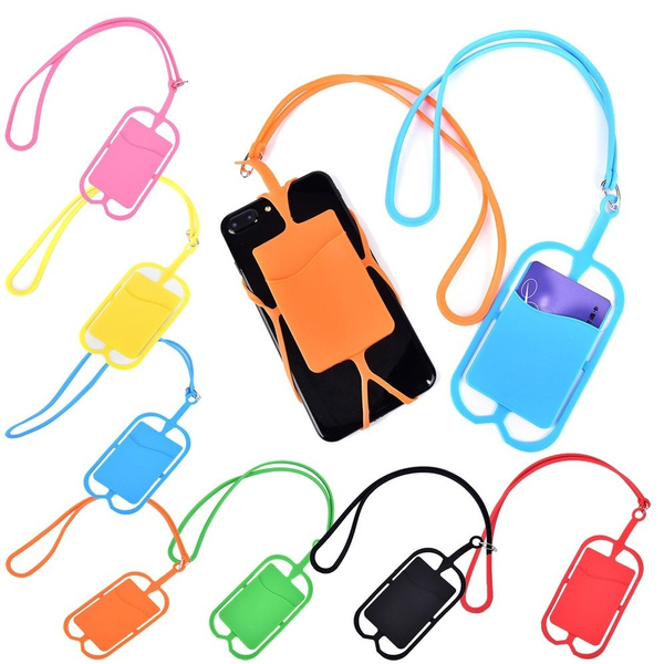 Creative Cute Cell Phone Silicone Wallet Case Credit ID Card Bag Holder