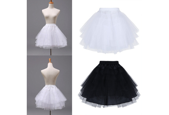 Nimiya Little Kids Flower Girls Layered Hoopless Crinoline Half Slip Petticoat Wedding Party Tutu Skirt 
