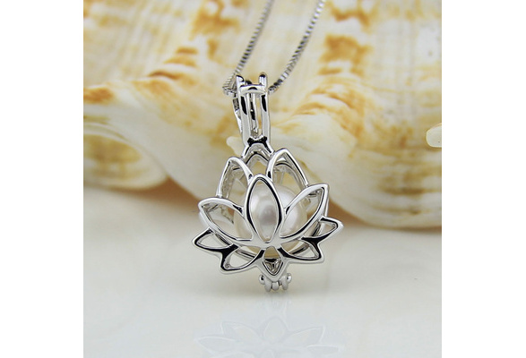 lotus flower pearl necklace