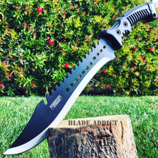 15.5" HUNTING SURVIVAL FIXED BLADE MACHETE Tactical Rambo Knife Sword Camping -U (New)