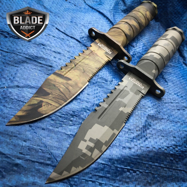 8.5 Tactical Fishing Hunting Military Camo Knife Survival Kit