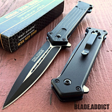 8" TAC FORCE SPRING ASSISTED FOLDING STILETTO TACTICAL KNIFE Blade Pocket Open-S