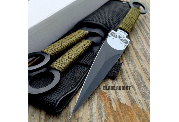 3 Pc 8 Zombie Killer Ninja Tactical Throwing Knife Set w/ Sheath Combat  Kunai - MEGAKNIFE