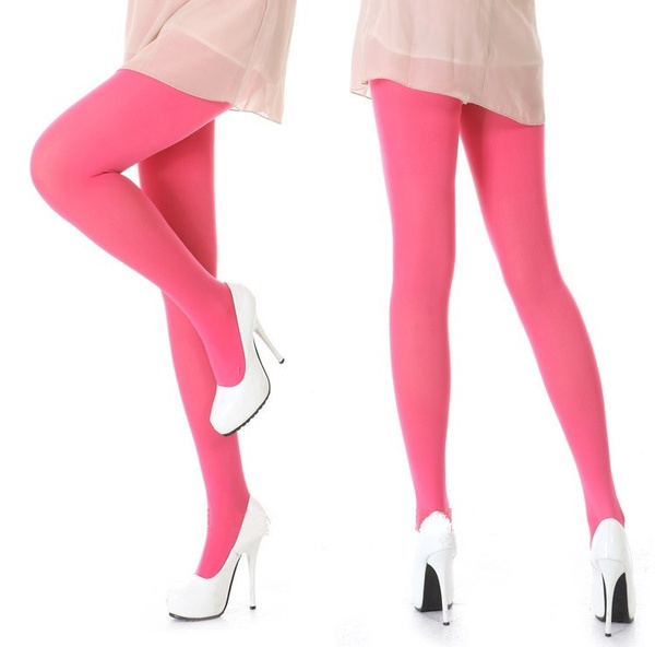 pink opaque tights